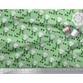 thumbnail image 2 of Soimoi Green Rayon Fabric Bow & Cat Face Kids Print Fabric by Yard 42 Inch Wide, 2 of 3