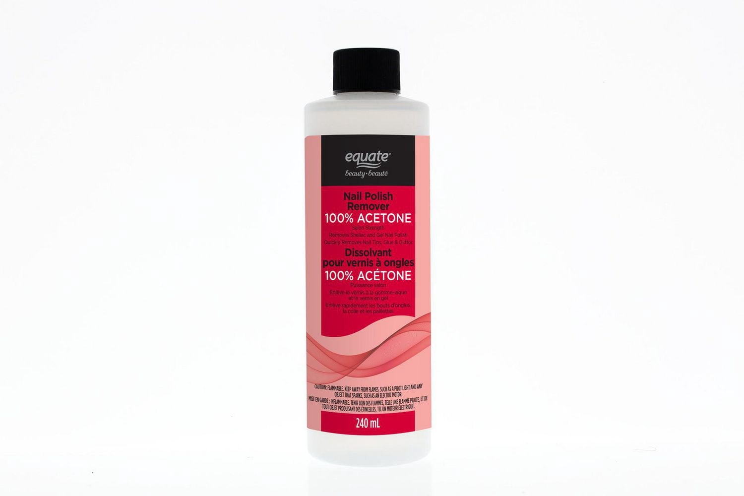 Equate Beauté Puissance Salon Dissolvant pour Vernis à Ongles 100 % Acétone