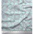 thumbnail image 1 of Soimoi Green Cotton Duck Fabric Dots & Circle Geometric Decor Fabric Printed Yard 42 Inch Wide, 1 of 1
