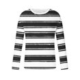 thumbnail image 5 of KIHOUT Nouveau T-Shirt de Sport Décontracté pour Homme à Manches Longues, Rayé Imprimé, Col Rond, Chemisiers Chemises BK/L, 5 of 5