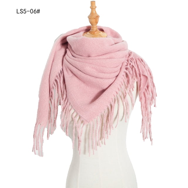 Dvkptbk Foulards pour Femmes Mode Hiver Femmes Foulard Colorée Décontractée Foulard à Franges Châle Vêtements en Liquidation