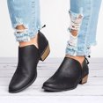thumbnail image 1 of Women's Short Suede Pointed Toe Solid Color Sleeve Short Tube Mid Heel Retro Ankle Boots, 1 of 4