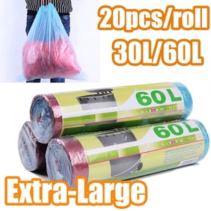 Neinkie 20Pcs 30/60L Trash Bags Small Garbage Bags Drawstring Thicken Material Bags Bin LinersTrash Can Liners for Office, Home, Bathroom, Kitchen, Auto Shrink