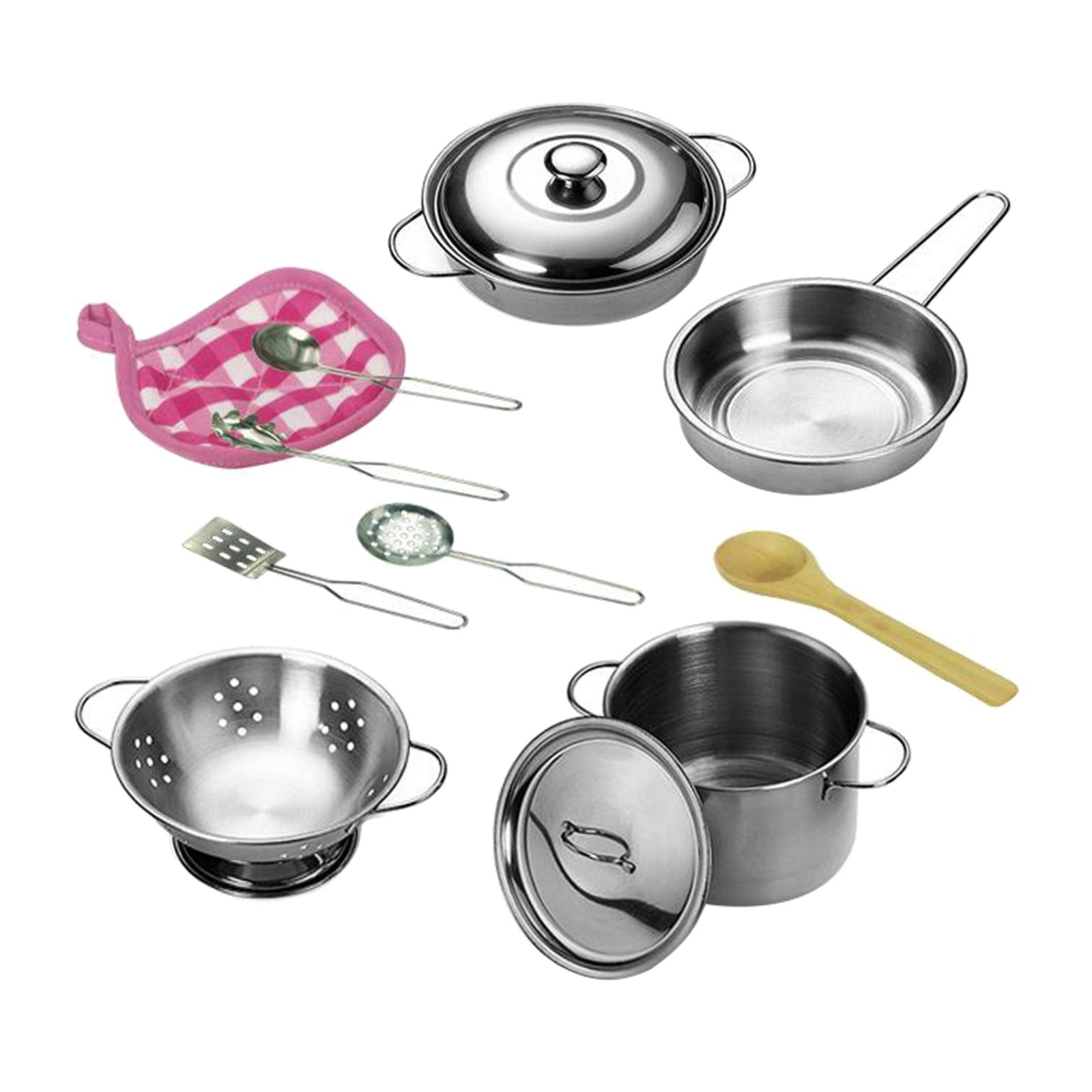 12Pcs Kids Accessories Tableware Cookware Pots and Pans for Kids