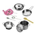 thumbnail image 1 of TISHITA 12x Little Chef Pretend Play Accessories Toys Stainless Steel Cookware Pots and Pans Set Cooking Utensils Boys Girls Educational Learning Toys Tool, 1 of 6