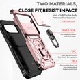thumbnail image 3 of KOMI Designed for Google Pixel 9 Pro, Military-Grade Drop-Proof Case with Sliding Camera Cover and Ring Kickstand, Heavy Duty Shockproof Full Body Protective Phone Case, Rose Gold, 3 of 5