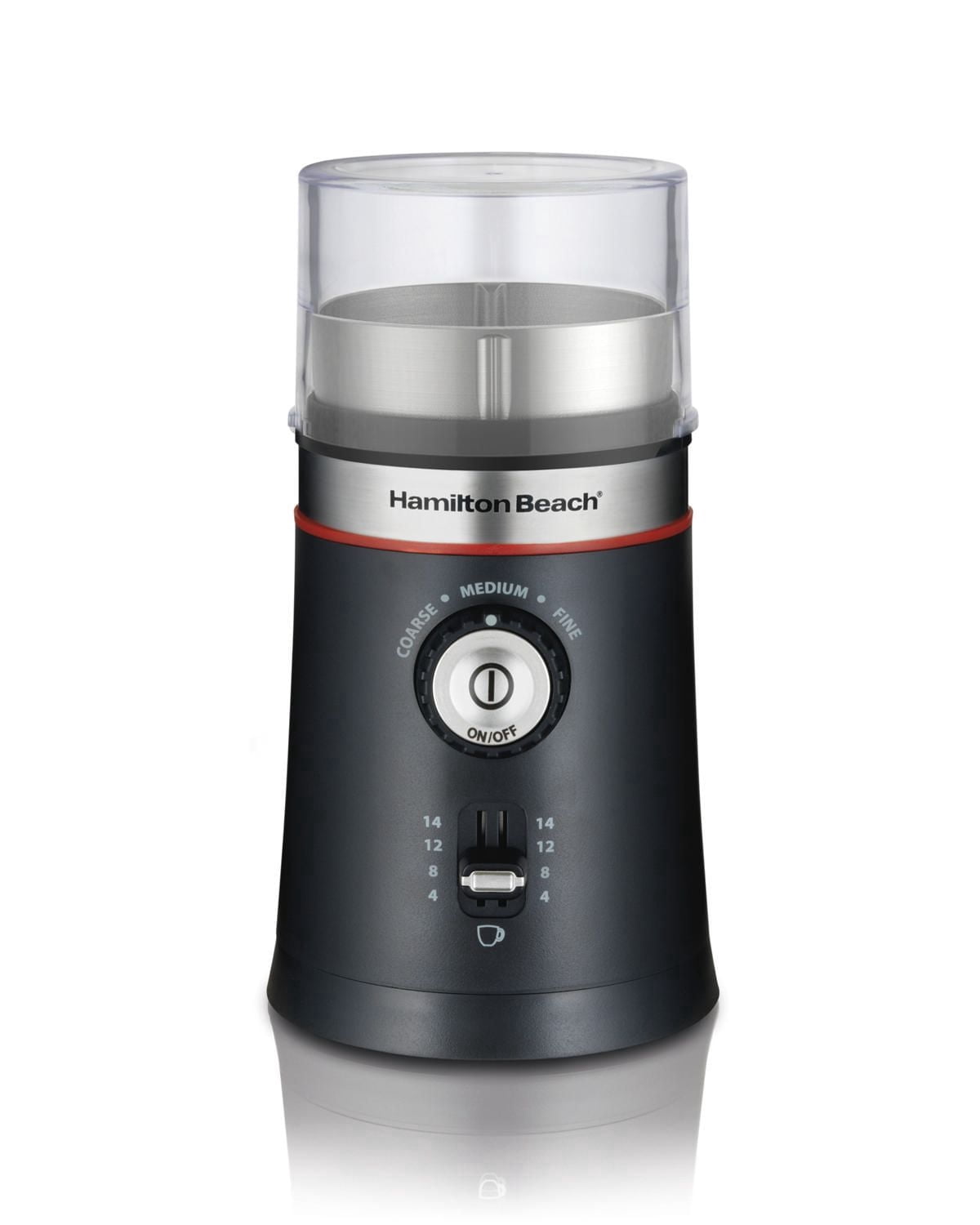 Hamilton Beach Custom Grind Coffee Grinder, 150 Watts, Removable Stainless Steel, Grinding Bowl, Black, 80393RC