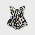 thumbnail image 3 of PatPat Black Ribbed U Neck Sleeveless Belted Splicing Leopard Romper for Mom and Me,Sizes Baby-Kids-Adult,One piece, Baby Girl Rompers, 3 of 7