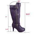 thumbnail image 2 of Bottes à Talons Hauts à Fermeture Éclair à Bout Rond Décontractées pour Femmes Dames (Violet, 5.5), 2 of 5