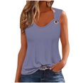thumbnail image 2 of Meichang Débardeurs Décontractés pour Femmes Été Col Rond Tunique Ample Chemises Sans Manches Basiques Blouses Camisole Unie, 2 of 4