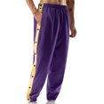 thumbnail image 3 of Faithtur Men's Tear Away Pants, Loose Fit Basketball Pants High Split Snap Button Sweatpants, 3 of 9