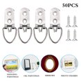 thumbnail image 1 of Picture Hangers, Picture Hanging Tool 50pcs Iron Photo Wall Hanging Hook Frame Hanger with Matching Screws for Painting Mirror Photo Frame, 1 of 7