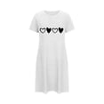 thumbnail image 5 of Chemises de Nuit pour Femmes Chemises de Nuit Imprimées à Manches Courtes Chemises de Sommeil Vêtements de Nuit Décontractés Robe de Pyjama Imprimée Douce et Confortable Robe de Sommeil Classique Chemises de Nuit Blanches TG, 5 of 5