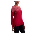 thumbnail image 1 of ALFANI Chandail à Manches Longues à Col Ras du Cou pour Femmes, Rouge à Paillettes Imprimées, Taille TG, 1 of 3