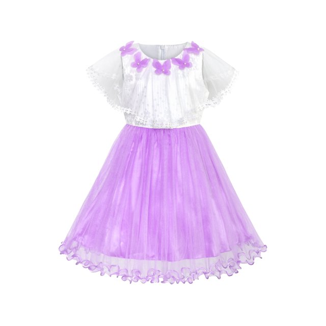 Robe Fille Cape Robe Violette Butterfly Mariage 6 Ans