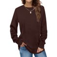 thumbnail image 1 of zanvin blouse d'Automne pour Femmes, Mode Femme Automne Hiver Uni à Col Rond, Chandail à Manches Longues, Cadeau d'Halloween, 1 of 6