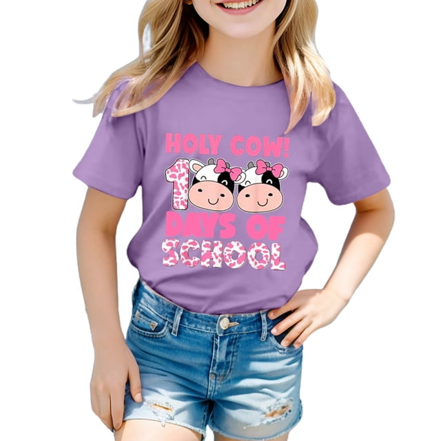 TZEWGL T-Shirts pour Enfants Manches Courtes Imprimés Graphiques Col Rond Vêtements pour Filles Garçons Taille 1-2T