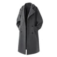 thumbnail image 1 of Yusimy Men's Slim Fit Double Breasted Mid-Length Wool Coat Casual Versatile Trench Coat, 1 of 4