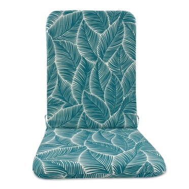 Indoor Outdoor High Back Chair Cushion Foam Filled Integrated Seat Backrest with 4 Leaf Patterns for Patio and Living Spaces
