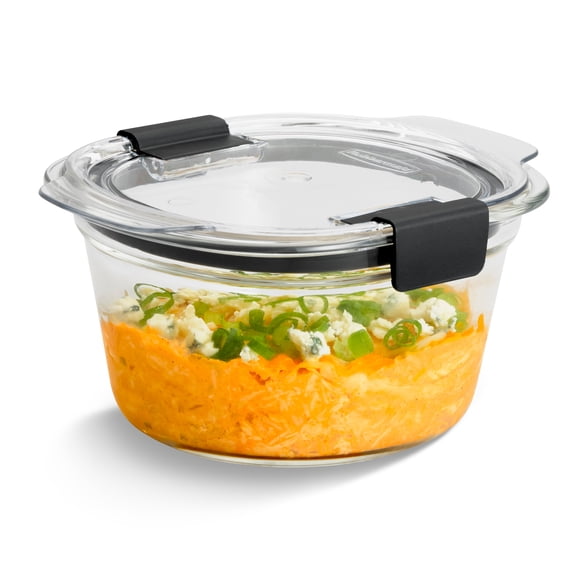 Récipient de rangement pour aliments en verre Rubbermaid Brilliance, rond, 710 ml - Hermétique, allant au four et au lave-vaisselle