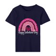 thumbnail image 4 of Meichang Hauts pour Femmes Chemise Tendance de la Saint-Valentin Hauts Mignons Imprimé Cœur Hauts de Vacances Manches Courtes Col Rond Décontracté Chandail Blouses, 4 of 5