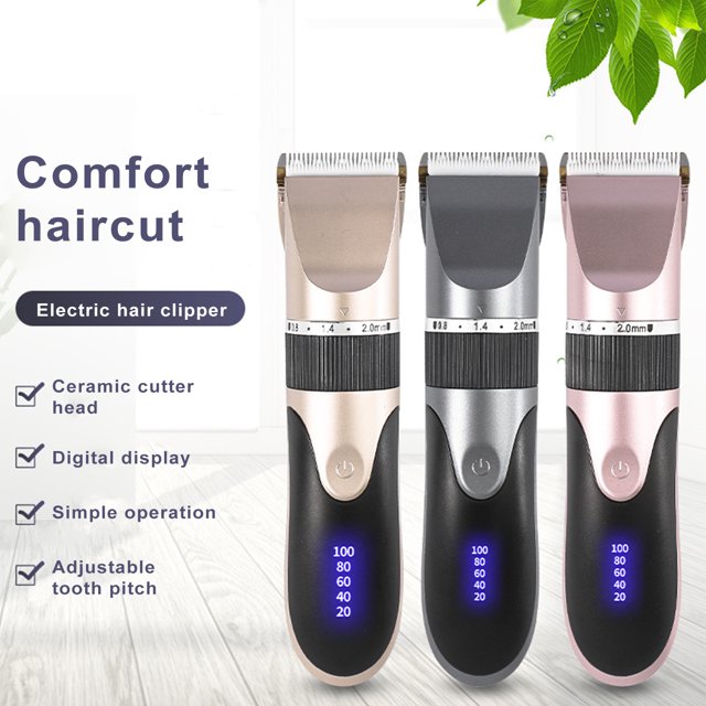 Ceramic Blade Electric Hair Clipper Digital Display Adult Children Hair Trimmer USB Rechargeable Hair Cutter Barber Machine