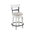 thumbnail image 1 of Signature Design by Ashley Valebeck Tabouret de Bar Pivotant Moderne Hauteur Comptoir 24 Pouces, Blanc Lavé, 1 of 3