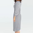 thumbnail image 2 of LLYwey en Liquidation Robes à Col en V pour Femmes 2024 Mode Bohème Col Rond Manches Longues Robe en Tricot Longueur Mini Nouvelles Robes Portefeuille Gris TTG, 2 of 7
