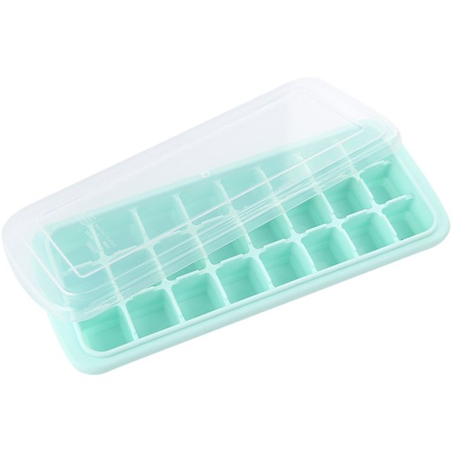 Silicone Ice Cube Tray Ice Cube Mold Container Frozen Cubes 24 Compartments with Lid for Bars Households Party