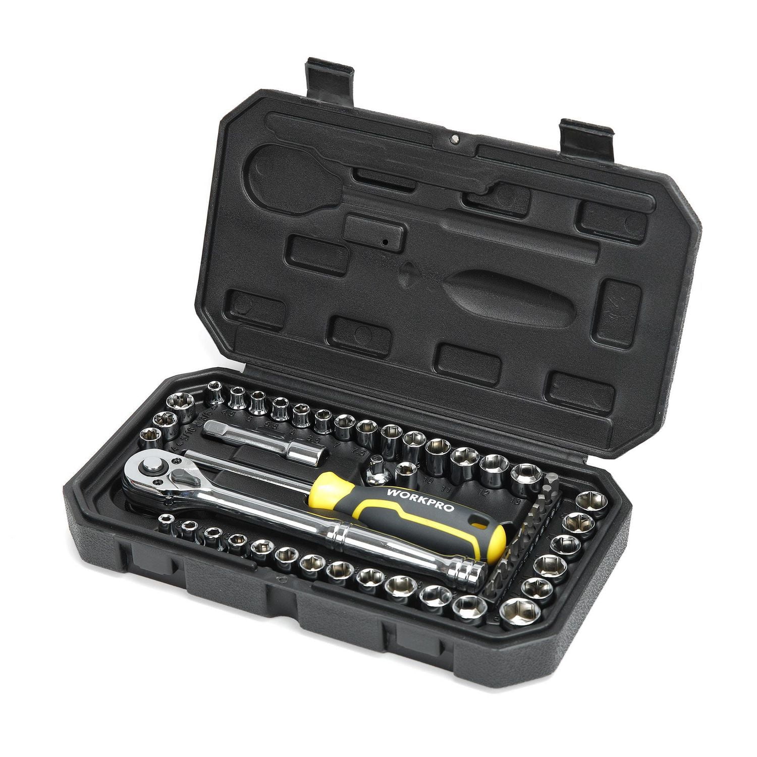 WorkPro Socket Set -54 Piece,Ratchet Handle,Screwdriver Bit Handle