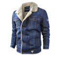 thumbnail image 1 of Veste en Denim pour Hommes Surdimensionnée Doublée de Velours, Coupe Ample, Automne Hiver, 1 of 5