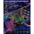 thumbnail image 2 of Manette Pro Switch, Joysticks de Manette Switch, Manette Switch pour Nintendo Switch/OLED/Lite, Télécommande Sans Fil Switch Pro ZRZLMVP pour PC/IOS/Android avec Fonction Turbo, 1000mAh, Spiderweb Black, 2 of 14