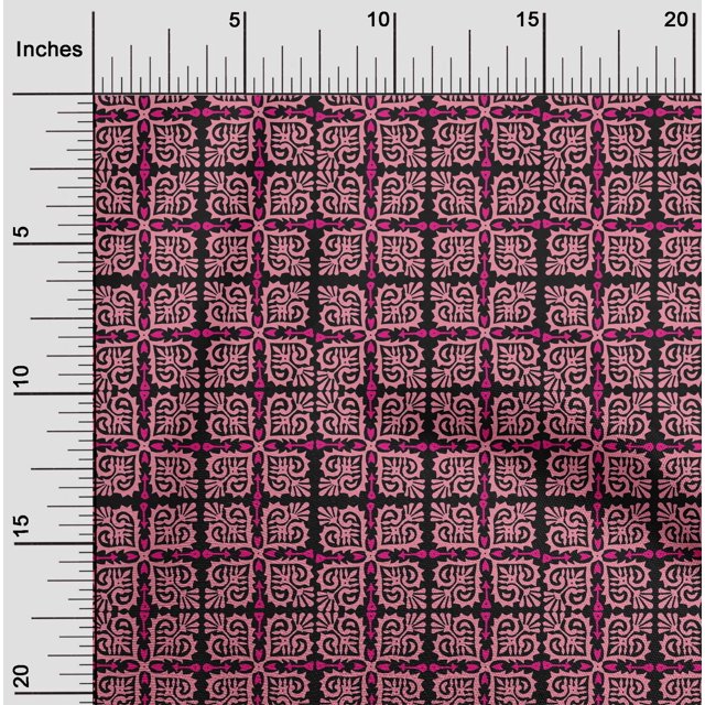oneOone Viscose Chiffon Fabric Arrow|Swirl & Floral Block Print Fabric By The Yard 42 Inch Wide