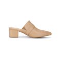 thumbnail image 3 of BLISSFUL STEP Women's Shoes Buckle Strap Pointed Toe Chunky Heel PU Vamp Mule Shoes Khaki 11, 3 of 8