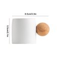 thumbnail image 3 of EGNMCR Rough Pottery Mini Cute Small Tea Cup Wooden Handle Coffee Cup Exquisite Classical Fresh Small Cups Ceramic Coffee Cup, 3 of 6