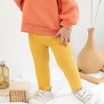 thumbnail image 2 of Leggings for Toddler Girls Ribbed Footless Tights Solid Color Strethcy Ankle Length Pants, 2 of 5