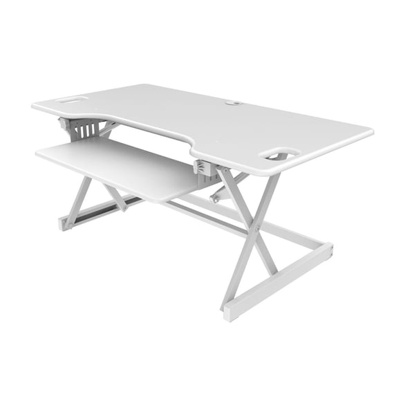 Rocelco Standing Desk Converter 46 Inch Deluxe Adjustable Riser, White