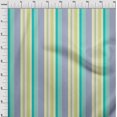 thumbnail image 2 of oneOone Tissu Popeline de Coton Multicolore Rayé Imprimé au Mètre 56 Pouces de Large, 2 of 3