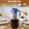 thumbnail image 4 of Cold Brew Coffee Maker,64oz Wide Mouth Mason Jar Pitcher with Filter,Pour Spout Handle Lid,Leak-Proof Pitcher, 4 of 6