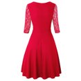 thumbnail image 3 of Jusqu'à 65 % de Rabais! Robes d'Été Mode pour Femmes 2024 Grande Taille Tempérament Manches Trois Quarts Faux Deux Pièces Encolure Patchwork Grande Jupe Robe en Dentelle, 3 of 5