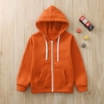 thumbnail image 4 of PMVFHDE Chandail à Manches Longues pour Filles, Col Rond Décontracté, Côtelé, Coupe Ample, Orange, 6-7 Ans, 4 of 6