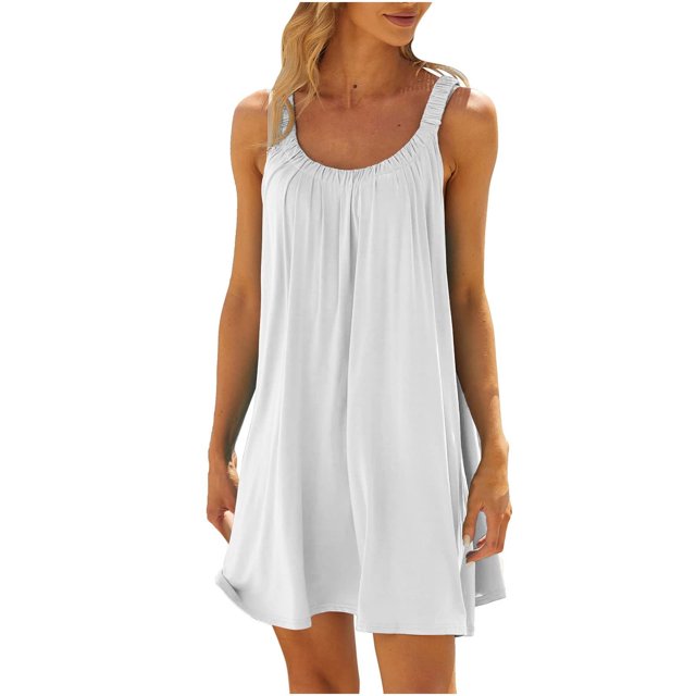 Kcodviy Robe de Plage pour Femme Bikini Été Femme Décontractée Tenue de Plage Couvre-Maillots Décontractée Vacances Robe Femme Courte Robes d'Été