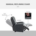 thumbnail image 4 of HOMCOM Manual Recliner Chair with Footrest Side Pockets Steel Frame Black, 4 of 10