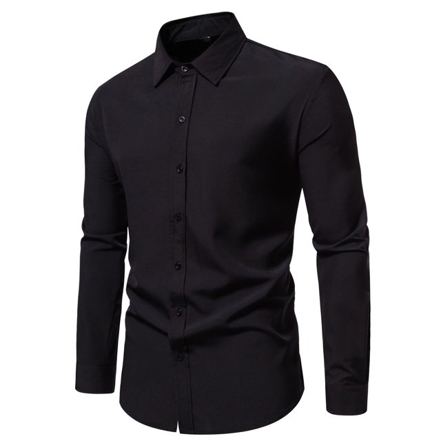 Chemise à Manches Longues pour Hommes Homme Décontractée Mode Col Rabattu Bouton Chemise à Manches Longues Blouse Chemises à Manches Longues pour Hommes