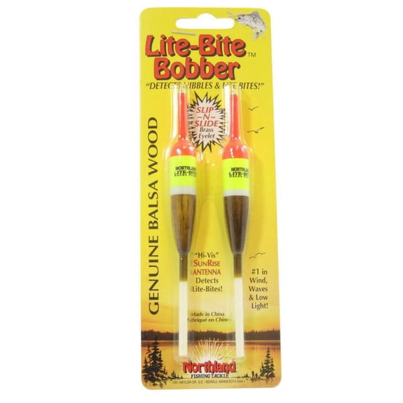 Northland LBS2 Lite-Bite Slip Bobbers 1/2" Diameter - Pencil Sunrise 2/Cd