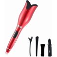 thumbnail image 4 of Multi-Function LCD Automatic Hair Curler Spin Curl 1 Inch Iron Curling Air Wand Styling Salon Tool Tourmaline Ceramic Heater (Red), 4 of 8
