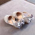 thumbnail image 2 of Girls Rhinestone Bow Dress Shoes, Sparkly Sequins Ballet Flats for Wedding Party, Adjustable Strap Princess Mary Janes Sandals, 2 of 5