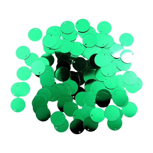 KLKCMS 130 Pcs Paillettes Rondes Amples 16 mm pour Fabrication de Bijoux Vêtement Robe de Mariée Vert