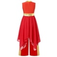 thumbnail image 3 of Moggemol Robe de Culte Liturgique pour Fille Enfant, Robe de Chorale d'Église avec Pantalon à Jambe Grand, Robe de Danse de Louange Rouge 6, 3 of 7