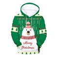 thumbnail image 1 of Pull de Noël Décontracté pour Hommes, Sweat à Capuche Imprimé Numérique, 1 of 2